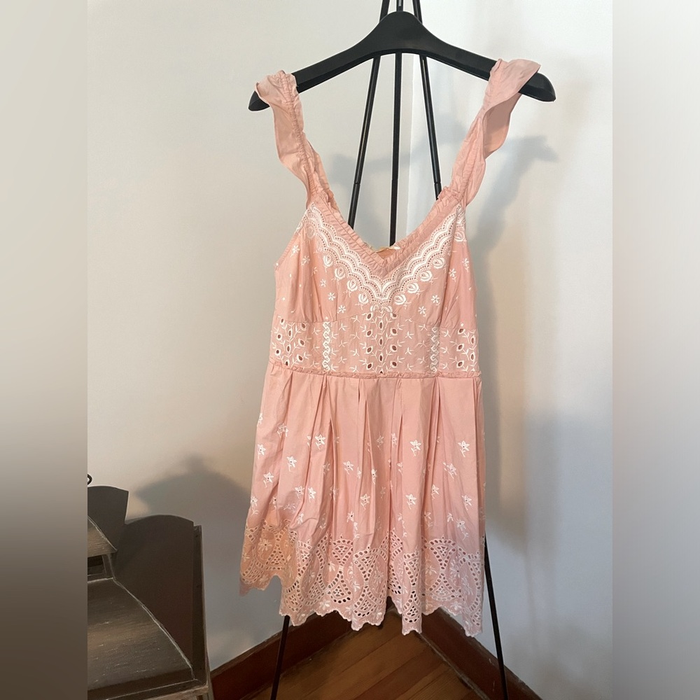Beautiful LoveShackFancy pale bubble gum color dress !